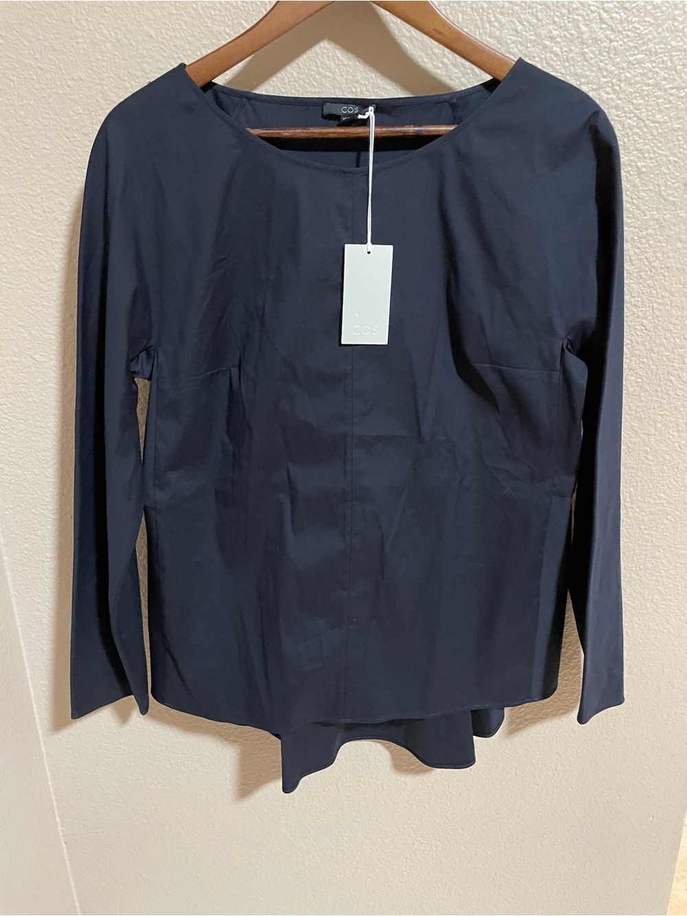 COS Navy Long-Sleeve Blouse NEW